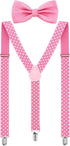 SATINIOR Suspender and Bow Tie Set 80s Clip on Suspenders for Men Women...